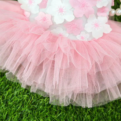 Lace Chiffon Dress for Small Dog Cat Lovely Floral Dress Pet Party Birthday Costume Dog Wedding Dress Cute Dog Clothes in Summer