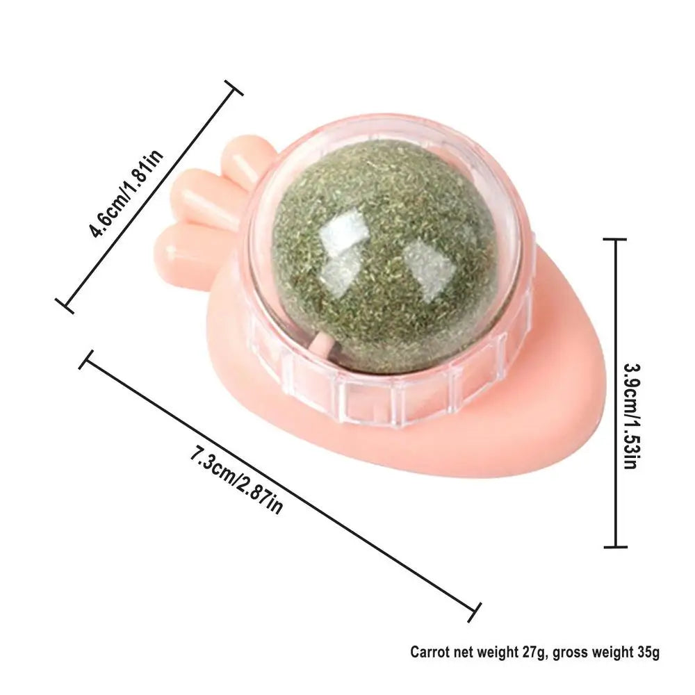 Catnip Wall Spin Ball Catnip Ball Toy Edible Cat Catnip Toys Promotes Digestion Enhances Appetite Wall Cat Lick Ball for Cat