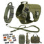 Tactical Training Large Dog Harness Collar Leash Molle Pouches Military Service Dog Vest Heavy Duty Dog Harness for Medium Dogs