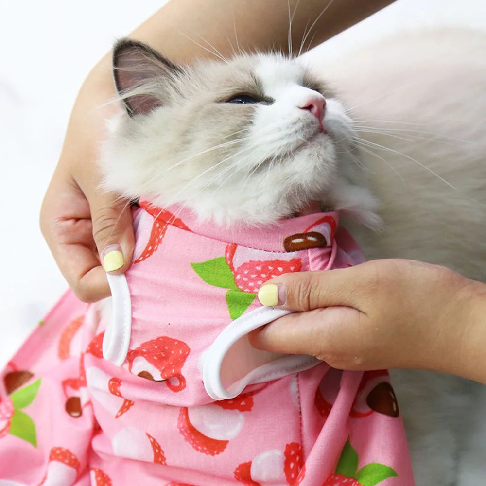 Cat Recovery Suit for Post Surgery Protection Anti-Licking Wound Kitten's Shirt Professional Cat Recovery Suit for After Spaying