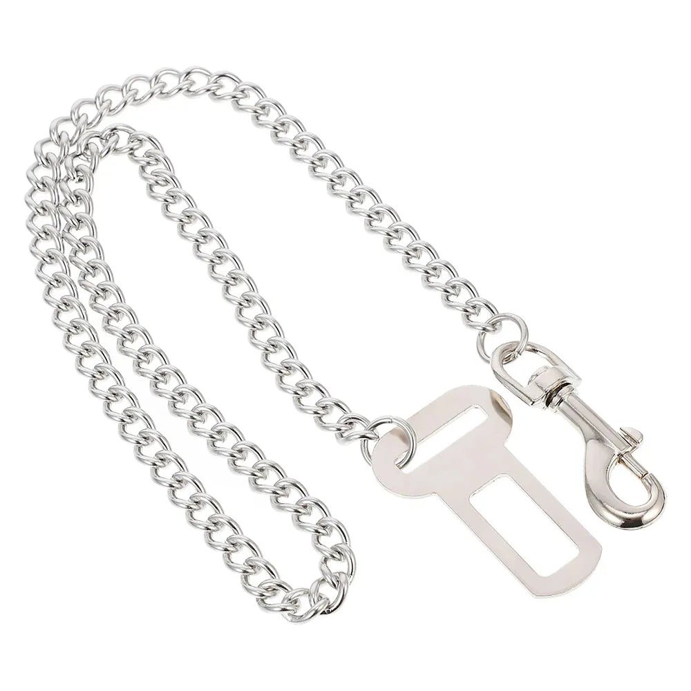 Dog Seatbelt Dog Car Seat Belt Stainless Steel Chew Proof Dog Car Seat Belt Car Harness Safe Chain Car Leash for Pet Puppy Dogs