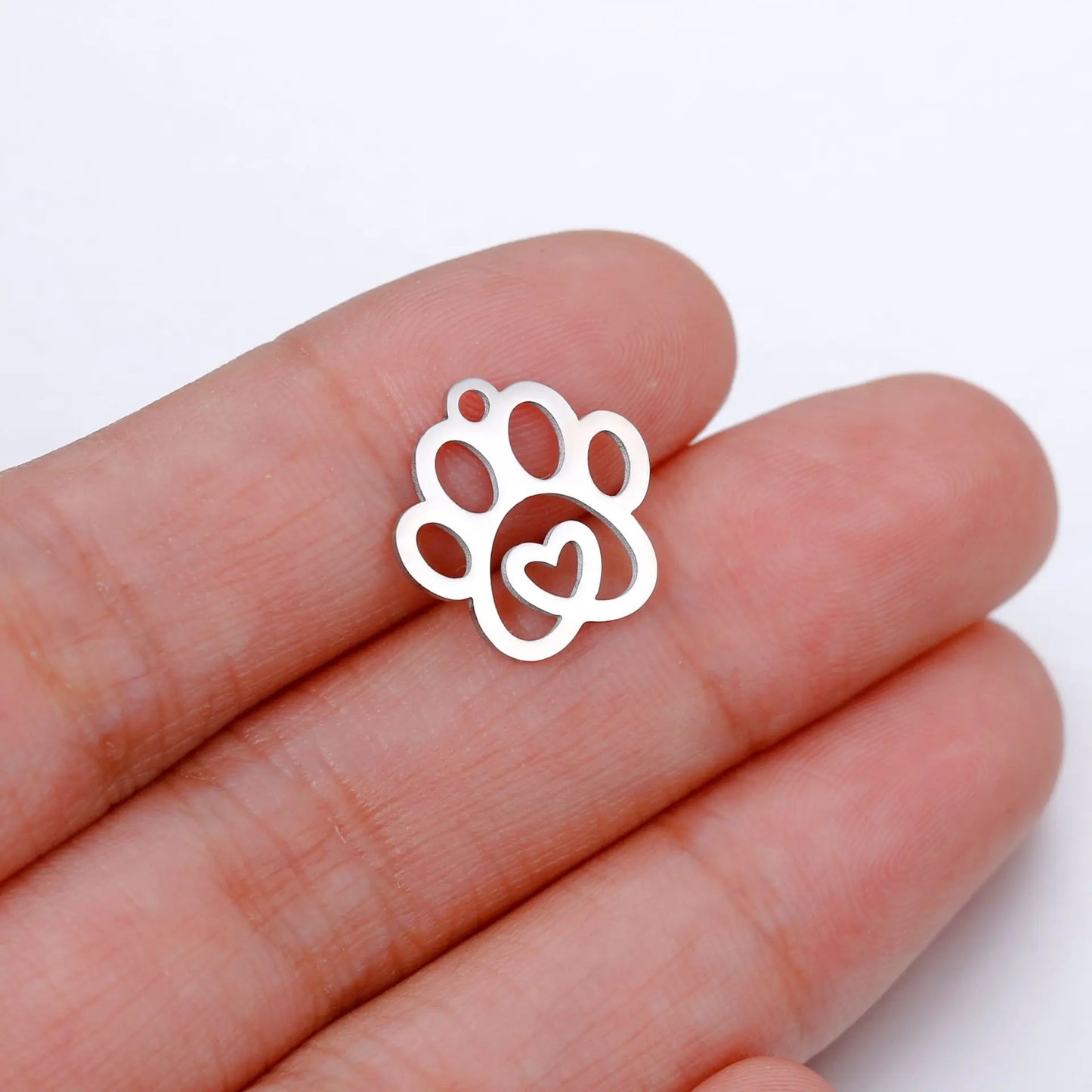 5Pcs/Lot Stainless Steel Cat Dog Claw Charms Cute Animal Claw Love Pendant For DIY Bracelet Necklaces Jewelry Making Accessories