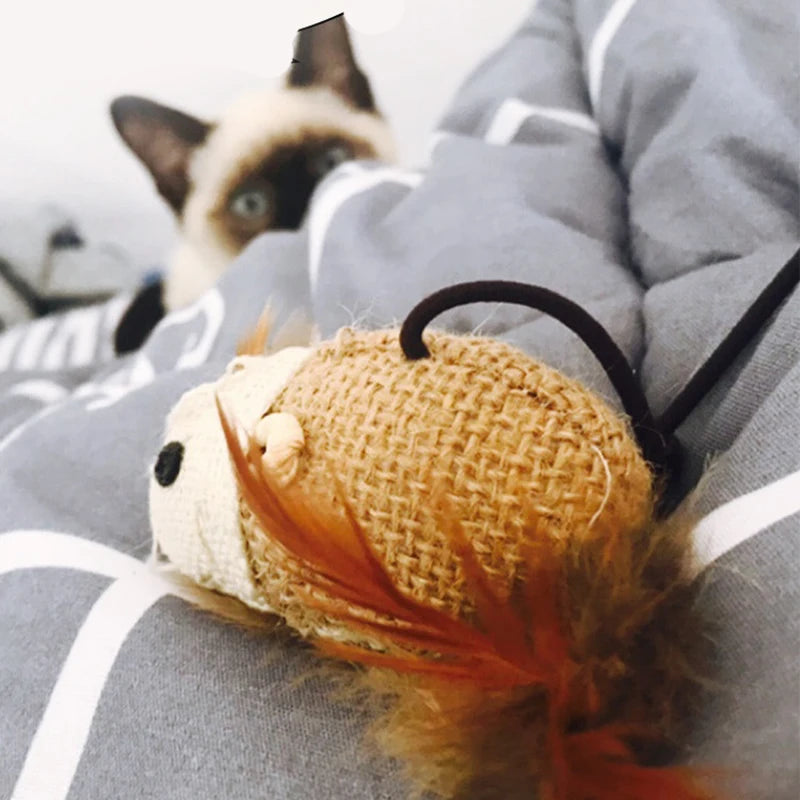 Cat Teaser Wand Toy Feather Butterfly Mouse Cat Fishing Rod Toys Wooden Interactive Kitten Toys For Indoor Cats Ball With Catnip