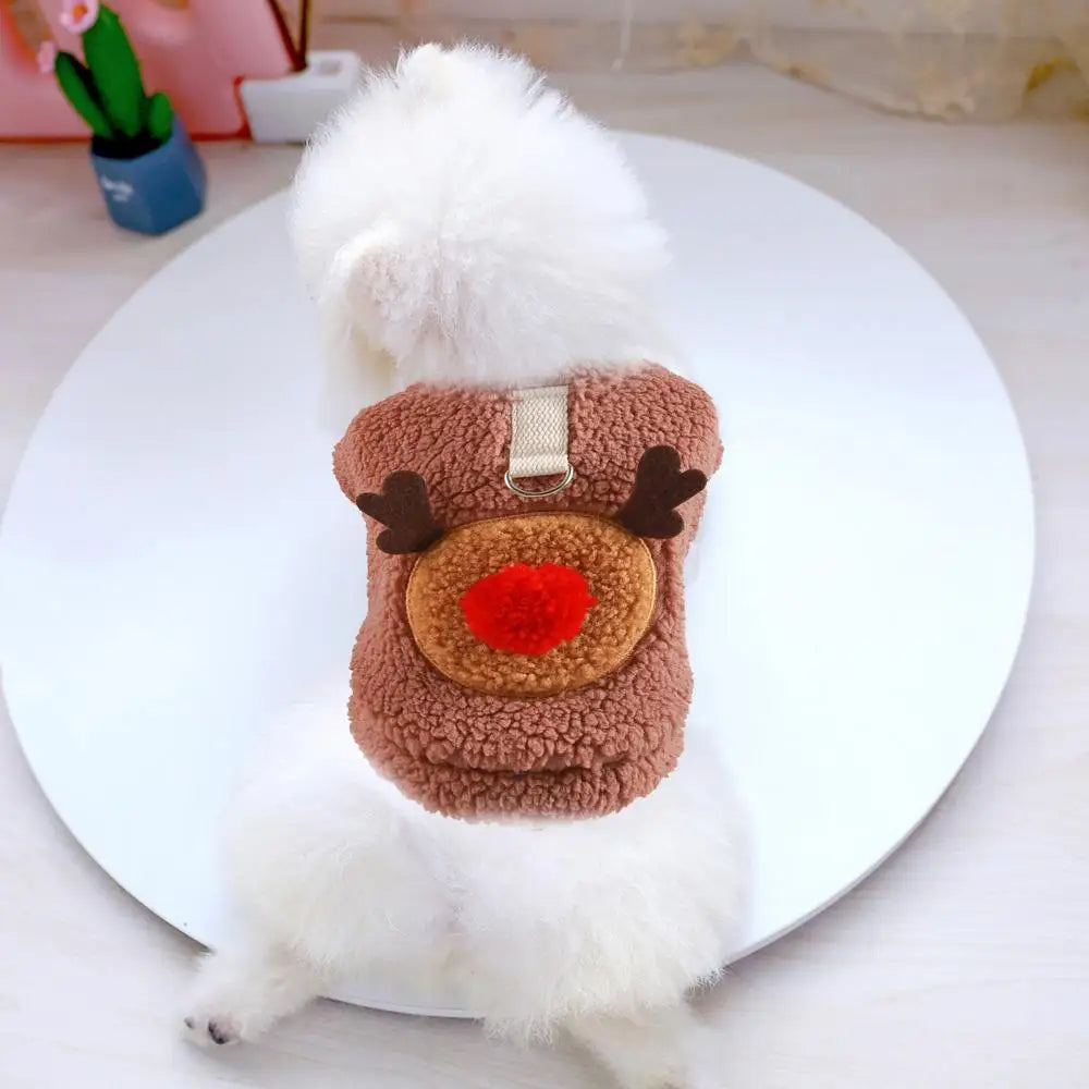 Dog Christmas Clothes Sweater Elk Sweatshirt Puppy Winter Clothes Coat Cat And Dog Plush Vest Christmas Dress Up Pet Supplies