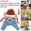 Pet Halloween Costume Dog Clothing Chucky Jumpsuit Dog Deadly Doll Cosplay Funny Party Costume Dog Clothes for Small Medium Dogs