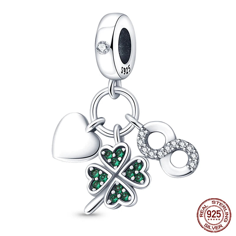 Fit Pandora 925 Original Bracelet 925 Silver Plate Flower Bird Series Charms Beads For Women Fashion DIY Jewelry Gifts Making