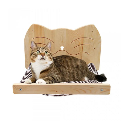 Cat Wall Mounted Furniture Hammock Climbing Shelves Cat Scratching Post Wooden Stairway Shelves Sisal Ladder Cat Climbing Frame