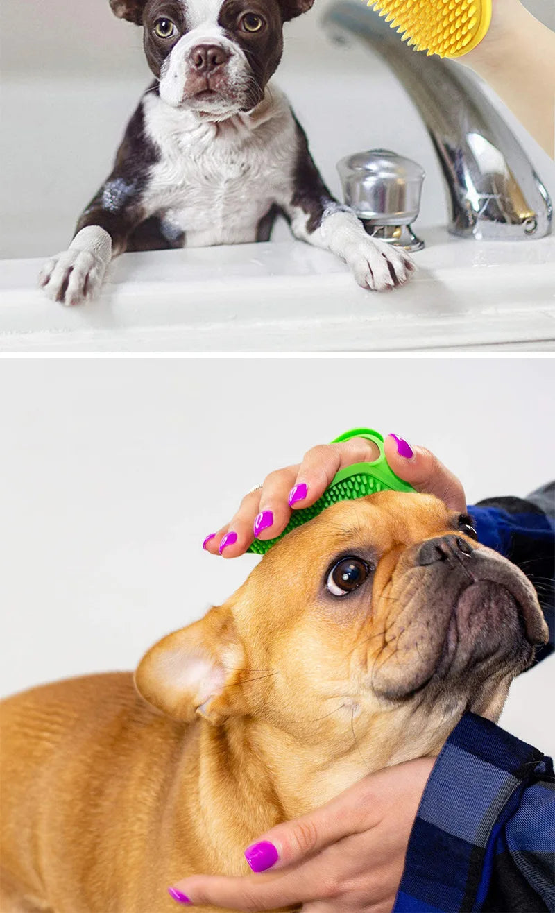 Soft Rubber Dog Brush Comb Cat Bath Brush Rubber Glove Hair Fur Grooming Massage Brush For Dog Cats Pet Bath Supplies