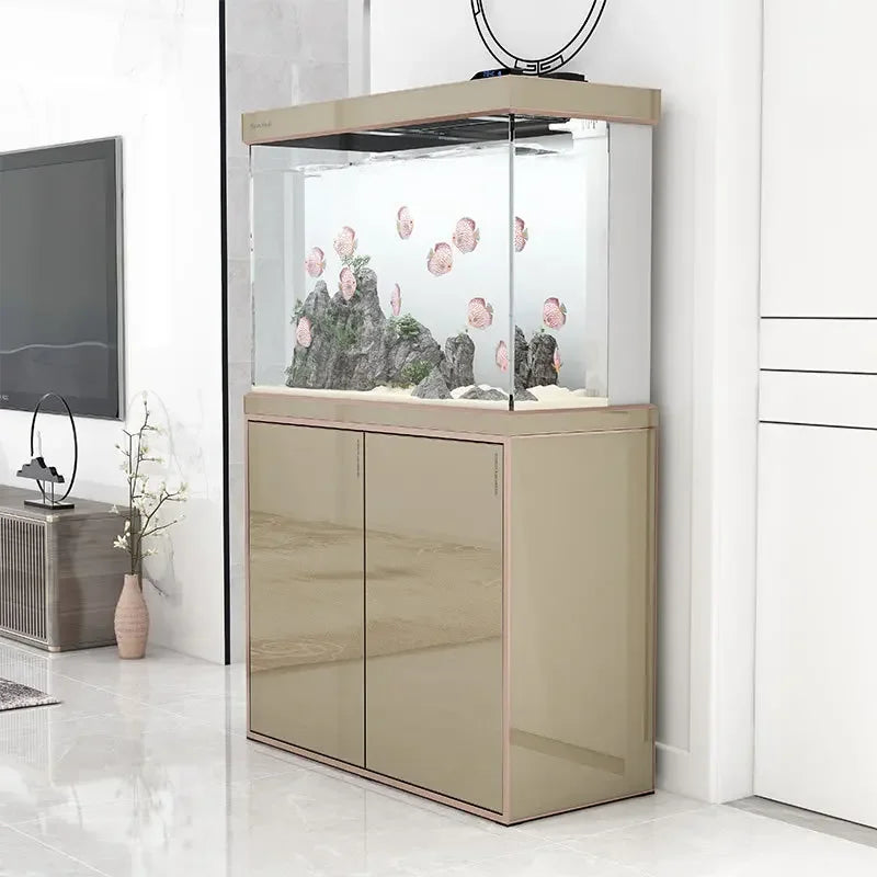 Filter aquarium living room Large  floor-to-ceiling glass fish tank ecological water-free aquarium
