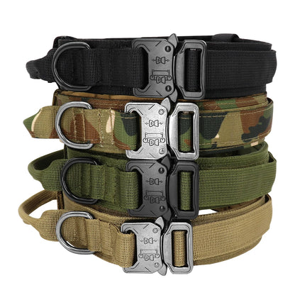 Durable Tactical Dog Collar Military Bungee Leash Set Nylon Walking Training Pet Collar for Medium Large Dogs German Shepard