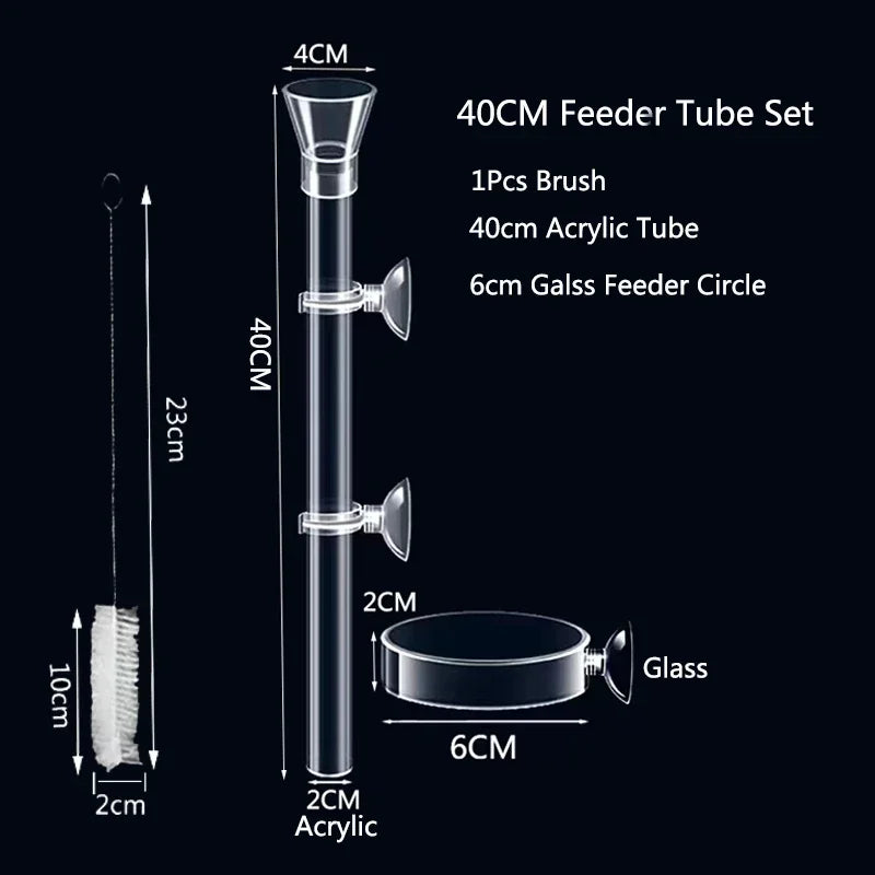 Acrylic Aquarium Feeder Tube Dish Transparent Fish Tank Shrimp Snail Shrimp Food Feeder Bowl Aquarium Feeding Accessories