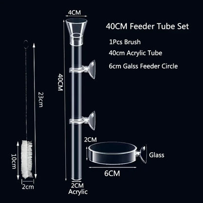 Acrylic Aquarium Feeder Tube Dish Transparent Fish Tank Shrimp Snail Shrimp Food Feeder Bowl Aquarium Feeding Accessories