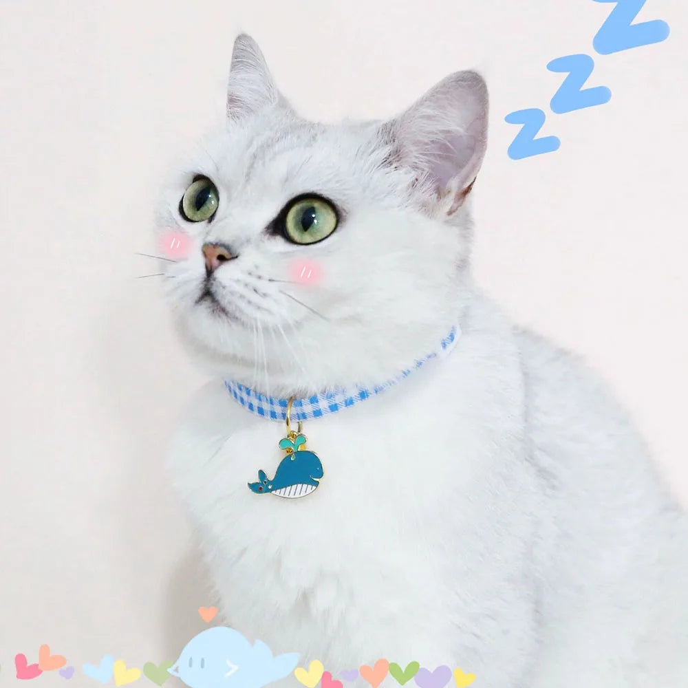Pet Supplies Accessories for Cats Adjustable Cat Necklace for Kitten Puppy Small Dog Cat Breakaway Bell Collar with Cute Pendant