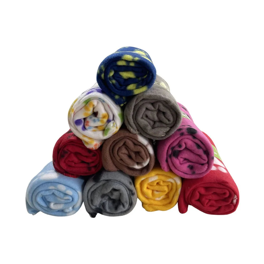 Pet Blanket Super Soft Dog Blanket with Cute Paw Print Warm Puppy Blanket Mat Bed Cover for Large Dogs Kitten Cat Small Animals