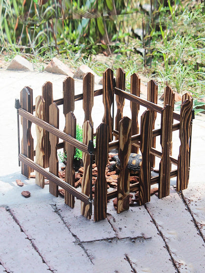 Wooden Fencing Barrier DIY Mini Landscape Crawling Small Pet Turtle Fence Balcony Landscape Barrier Accessory Indoor Courtyard