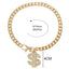 Luxury Dog Collar Necklace for Small Medium Dogs Dollar Sign Pendants Hip Hop Gold/Silver Plated Chain Jewelry Pet Accessories