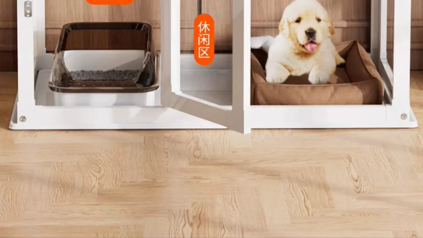 Household Small and Medium Dogs Teddy Pet Dog Fence Visual Cat Cage Dog Fence Indoor Panoramic Transparent Dog Cage