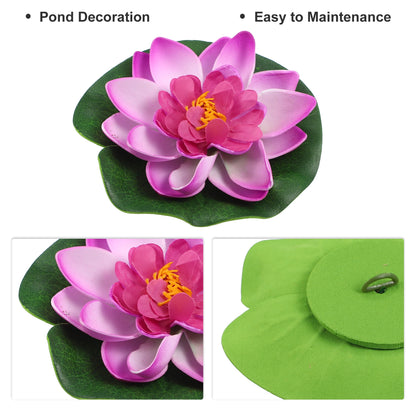 UXCELL 10cm Artificial Floating Lotus Flower Fake Lotus Plant Water Micro Landscape for Aquarium Garden Fish Tank Decoration
