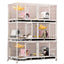 Outdoor Animal Cage Metal Pet Breeding Cage Stainless Steel Wire 6-Door 3-Layer Cat Cage With Wheels