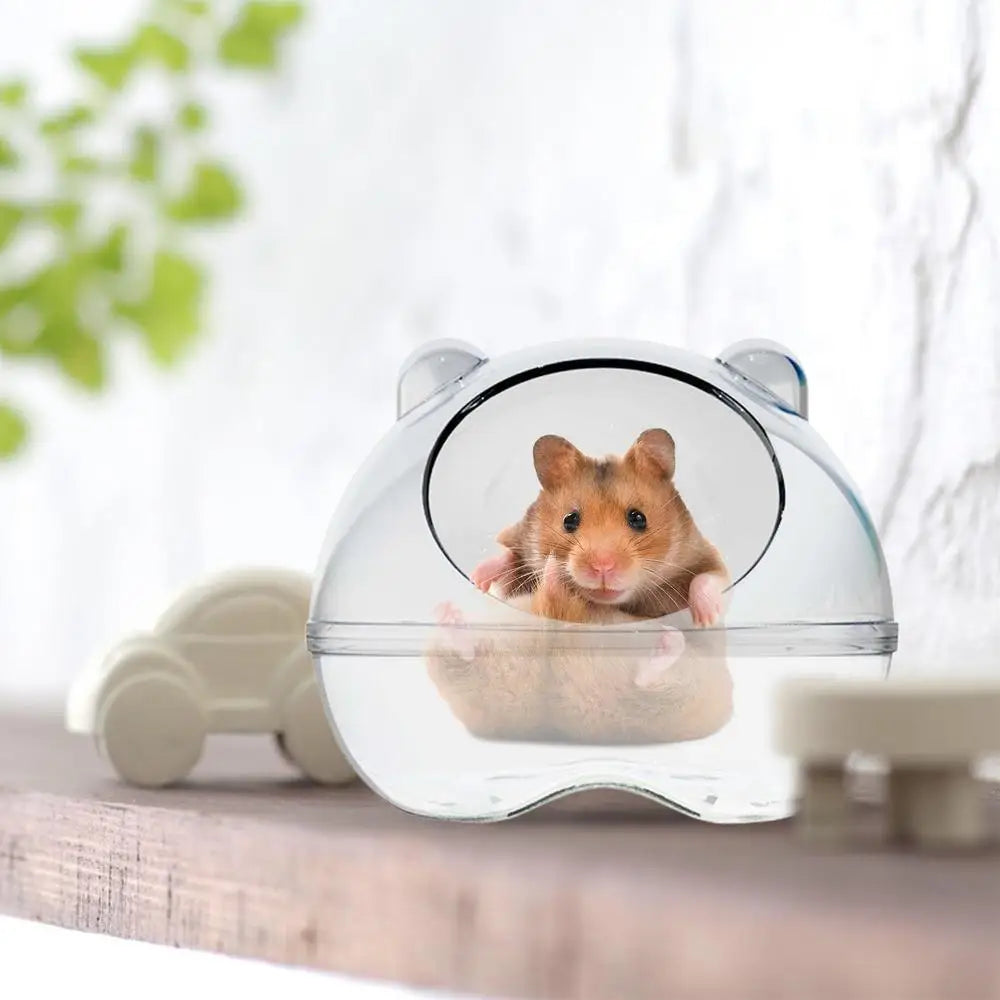 Small Animal Habitat Transparent Hamster Bed With Larger Capacity Wrap-Around Curved Design Hamster Bathtub And Bathroom
