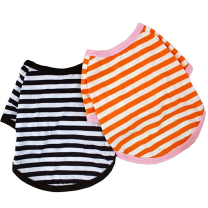 Stripe Dog T-shirt for Small Medium Dogs Cats Puppy Short Sleeve Cotton Shirt Pet Dog Summer Clothes French Bulldog Terrier