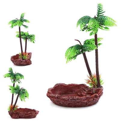 Pet Reptile Feeder Bowl Resin Aquarium Basin Food Water Pot Reptile Turtle Tortoise Scorpion Lizard Crabs Supplies Dropshipping