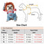 Pet Halloween Costume Dog Clothing Chucky Jumpsuit Dog Deadly Doll Cosplay Funny Party Costume Dog Clothes for Small Medium Dogs