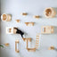 Wall Mounted Cat Climbing Shelves Wooden Furniture Scratcher Jumping Platform Rope Ladder Cat Sleeping and Playing