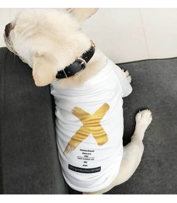 Pet Clothes  Dog Clothes Parent-child Wear Spring and Autumn Korean Version Printing Pure Cotton Two Colors Seven Sizes