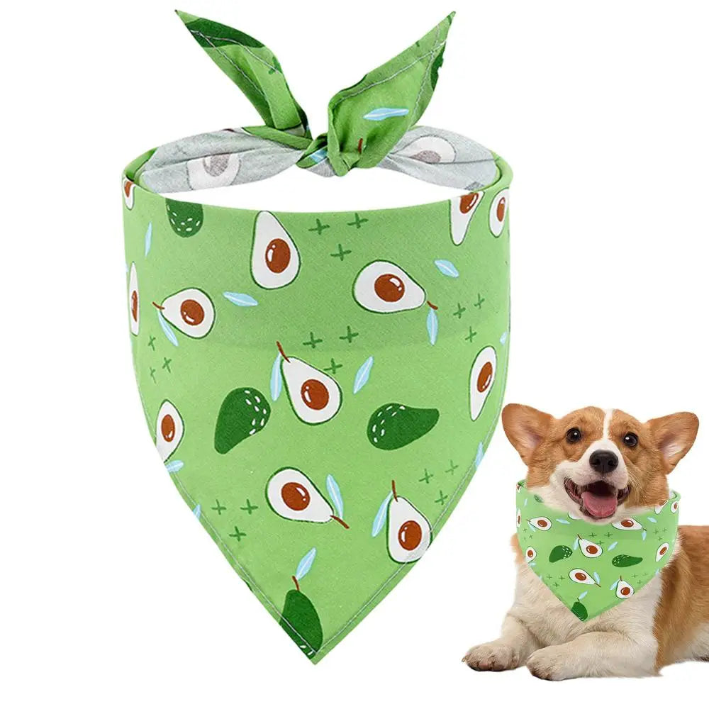 Fruit Dog Bandana Triangle Scarfs Bibs with Cute Fruit Pattern Cartoon Dog Triangle Bib Fruit Print Pet Neckerchief for Pet Dog
