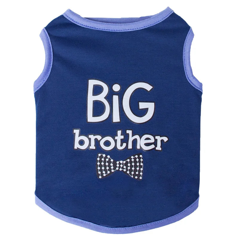 Summer Cotton Puppy Dog Vest Shirt Letter Print Pet Clothes for Small Dogs Chihuahua Pinscher Yorkshire Shirts mascotas Clothing
