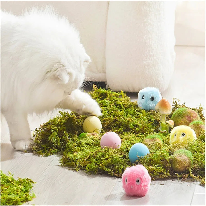 Smart Interactive Ball Cat Toys Automatic Bouncing Rolling Ball Cat Mint Ball Sound Grinding Bite Resistant Cat and Pet Products