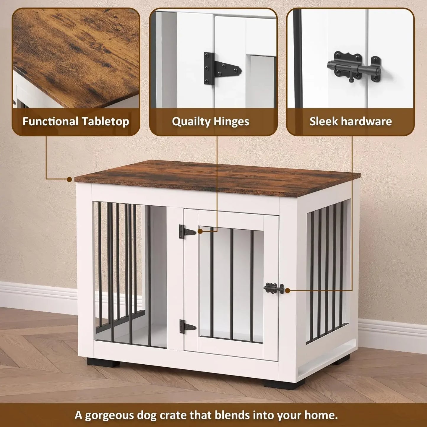 Furniture Dog Cage Dog Box Modern Wooden Steel Wire Pet Large Kennel Cat House Cat Cage Pet House Pet Supplies