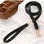 130cm Braided Leather Dog Leash Durable Dog Training Leash for Large Breed Dogs and Medium Small Dogs Walking Leash Brown Black