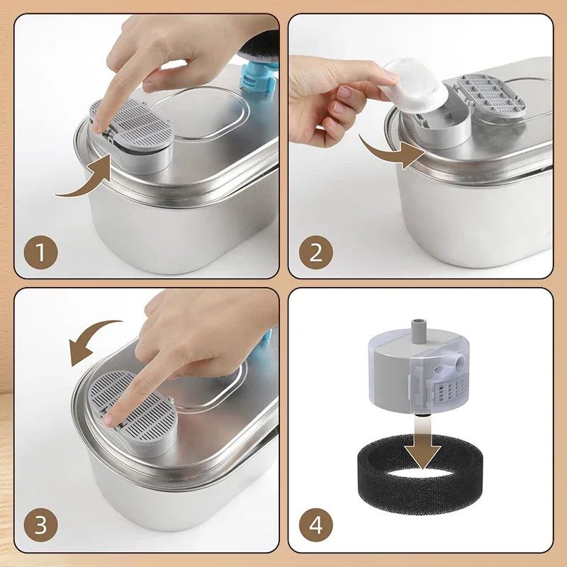 Stainless Steel Cat Water Fountain Automatic Pet Drinker Drinking Fountain For Cats Dogs Drinking Bowl with Replaceable Filter