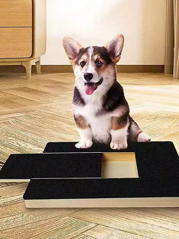 Dog Nail Scratch Board Adjustable Wooden Scratching Board with Built-in Treat Box Dog Nail File Board Self Scratcher Toy