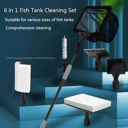 Aquarium Fish Tanks Cleaning Tools Kit Algae Tank Cleaner Set Aquarium Cleaner Fish Tank Net Scraper Sponge accessories
