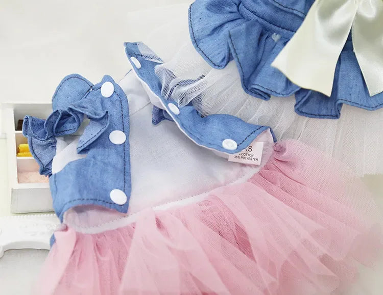 10PCS Pets Accessaries Dogs Cats Princess Flower Lace Dress For Pet Wedding Party Spring Summer small Teddy girl ropa para perro