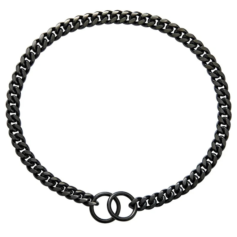Stainless Steel Gold Dog Chain Collar 10MM Wide Metal Cuban Links For Small Medium dog Large Dogs Walking Training collar
