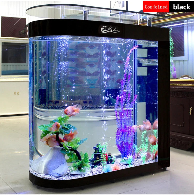 Small and medium-sized ultra-white glass hot bending tank bullet large screen ecological goldfish tank aquarium