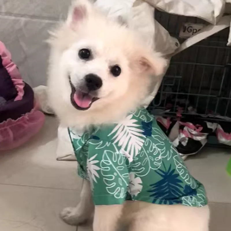 Pet Dog Beach Shirt Summer Dog Clothes Hawaiian Style Puppy Kitten Costume Dog Cooling Vest Chihuahua Bichon Medium Dog Clothing