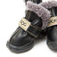 Dog Winter Boots 4PCS Winter Warm Skid-proof Snow Boots For Small Dog Breathable Dog Boots