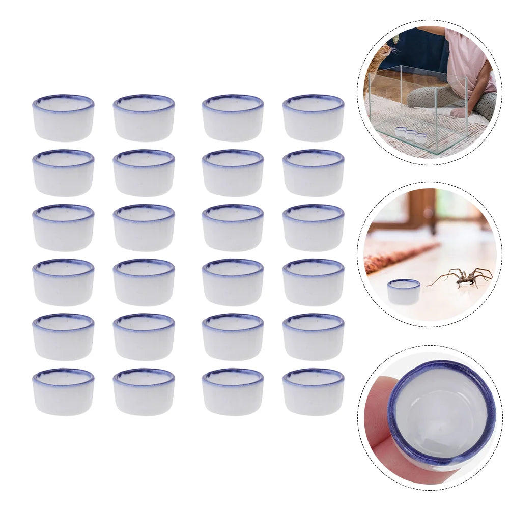 24 Pcs Reptile Water Dish Terrarium Bowl Mini Food Crawler Feeding Sink Lizard Lizard Lizard Pet Water Bowl Drinking Container