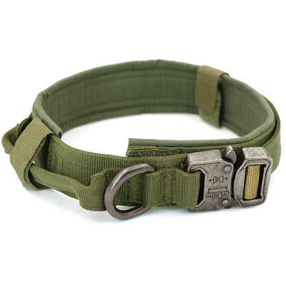 Tactical Dog Collar Leash Nylon Walking Training Pet Collar Set for Medium Large Dogs German Shepherd Dog Collar with Handle