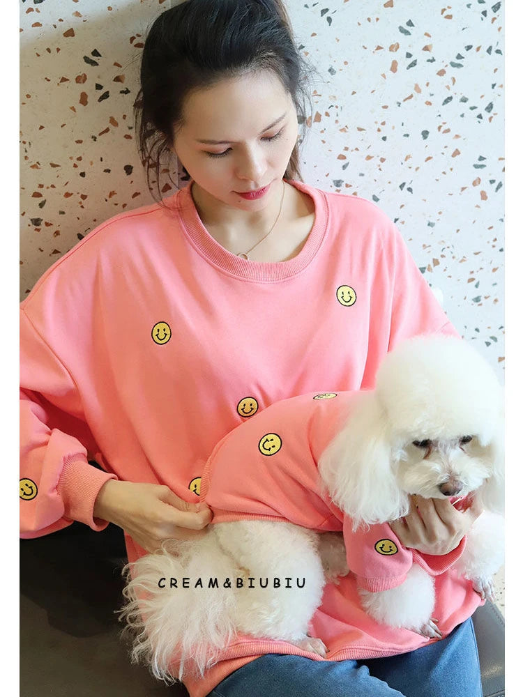 Dog Hoodie Dog Costume Pet Clothes Dog Clothes for Parent-child Wear Spring and Autumn Parent-child Wear Keep Warm Embroidery