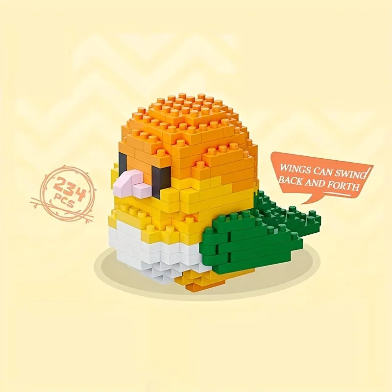 Creative DIY Cartoon Cute Birds, Parrots, Sparrows, Animal Building Blocks, Bird Assembly Model Toys, Home Decoration Gifts