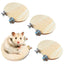 4 Pieces Hamster Wood Platform Set Wood Round Station Board L-shaped Round Hole Standing Platform Hamster Cage Accessories