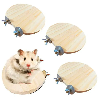 4 Pieces Hamster Wood Platform Set Wood Round Station Board L-shaped Round Hole Standing Platform Hamster Cage Accessories
