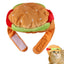 Cat Hats Halloween Dog Funny Cosplay Costume Hamburger Hats Burger-Shaped Puppy Costume Accessory Headwear for Cats Dogs Puppy