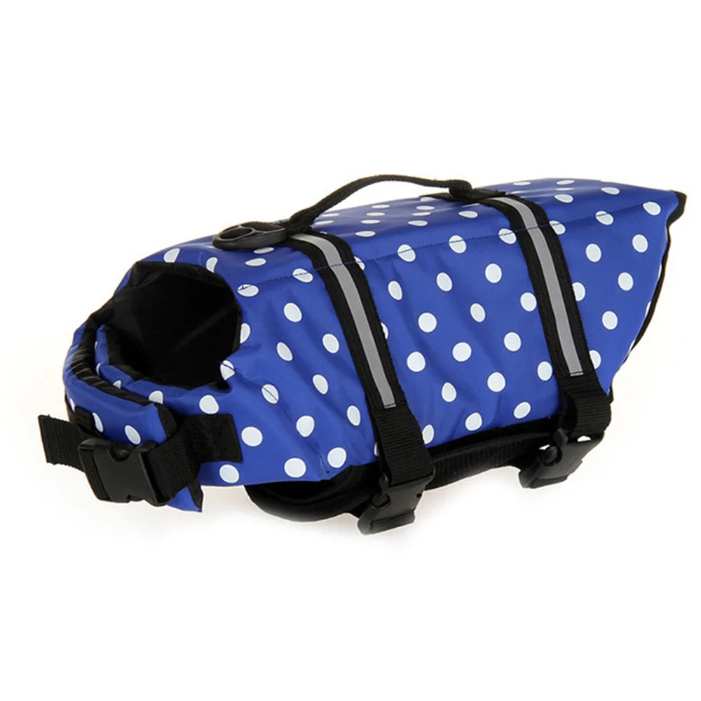 Dog Life Jacket with Reflective Stripe Adjustable High Flotation Dog Life Vest Ripstop Dog Lifesaver Pet Life Preserver Swimsuit